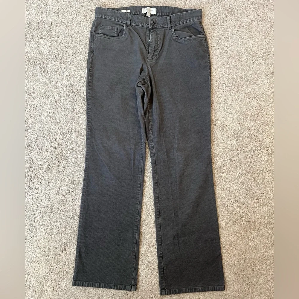 Talbots Signature Boot Cut Gray Cotton Corduroy Jeans Pants Women’s Size 8